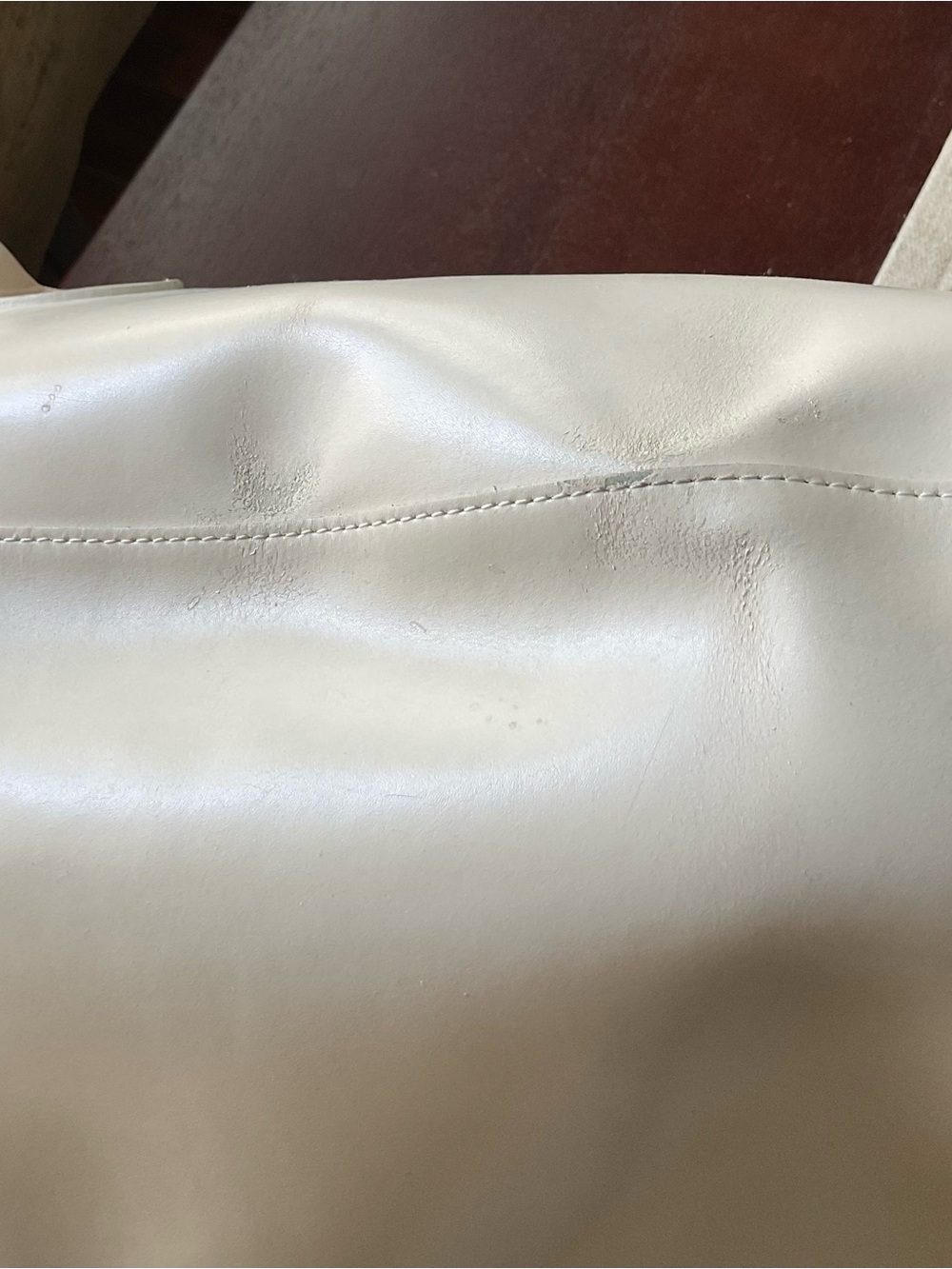 LONGCHAMP Ivory Leather Tote Bag Vintage 1960s - Picture 12 of 14
